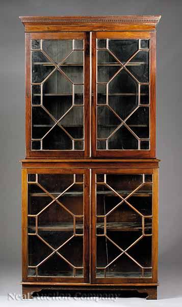 Appraisal: A George III-Style Mahogany Bookcase c with later elements the