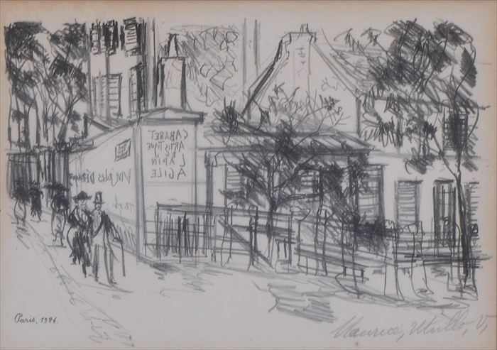 Appraisal: MAURICE UTRILLO - LE CABARET DU LAPIN AGILE Print signed