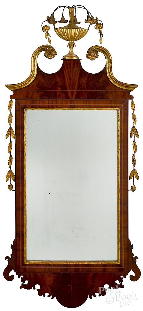 Appraisal: Federal mahogany and giltwood mirror Federal mahogany and giltwood mirror