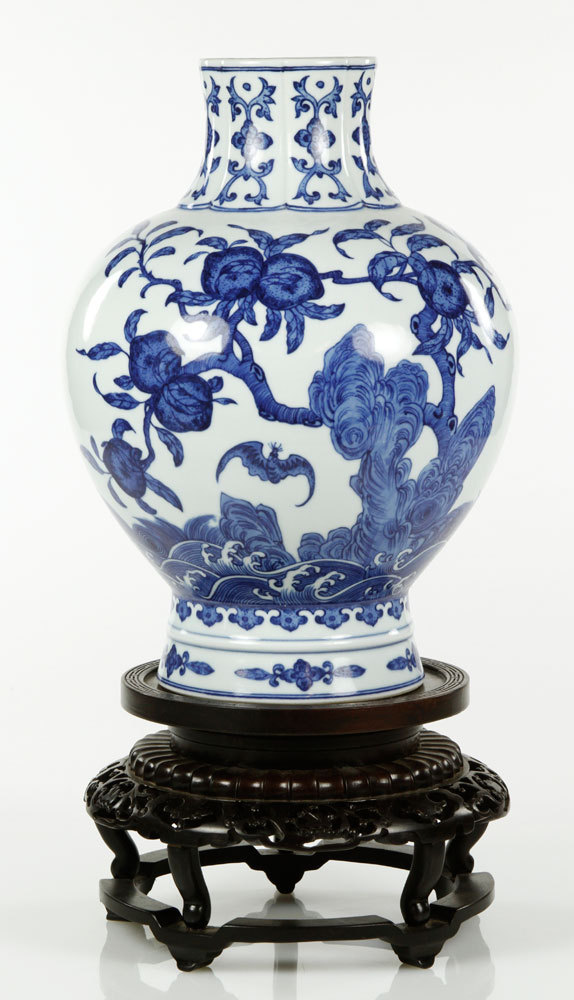 Appraisal: - Chinese Blue and White Jar Chinese blue and white