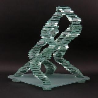 Appraisal: David Litt th C Art Deco Glass Sculpture Unsigned Small