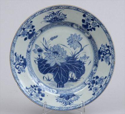 Appraisal: CHINESE EXPORT PORCELAIN BLUE AND WHITE PLATE in diam