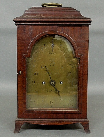 Appraisal: - Georgian mahogany cased bracket clock late th c the