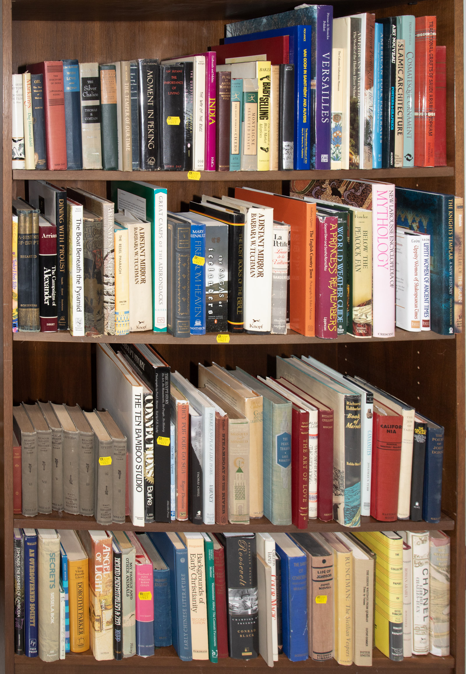 Appraisal: FOUR SHELVES OF ASSORTED BOOKS Including assorted literature and history