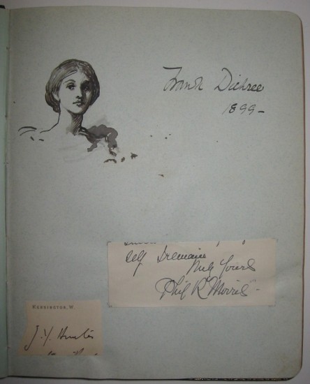 Appraisal: ALBUM Autograph album containing over Autograph Inscriptions Signed drawings Autograph