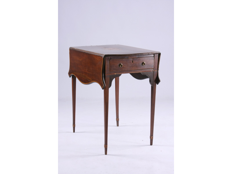 Appraisal: George III Inlaid Pembroke Table ca mahogany top with central