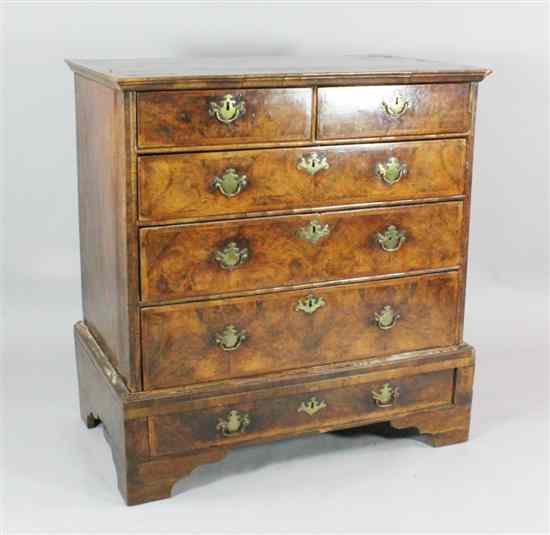 Appraisal: An early th century walnut and herringbone inlaid chest on