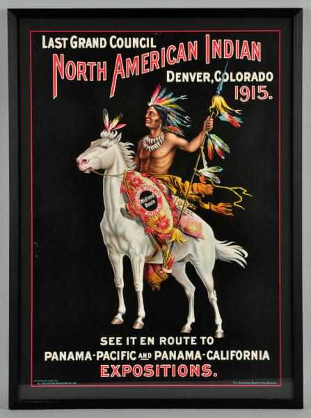 Appraisal: North American Indian Exposition Poster Description Dated Heavy paper Beautiful