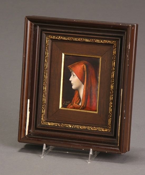 Appraisal: Limoges Enamel Portrait Miniature of a Woman Circa Depicting a