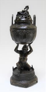 Appraisal: Japanese Meiji Period Oni Figural Bronze Censer JAPAN MEIJI PERIOD