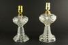 Appraisal: LAMPS - Two th c clear pattern glass oil lamps