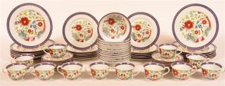 Appraisal: Reproduction Single Rose Partial Dinner Service Reproduction Gaudy Ironstone Single