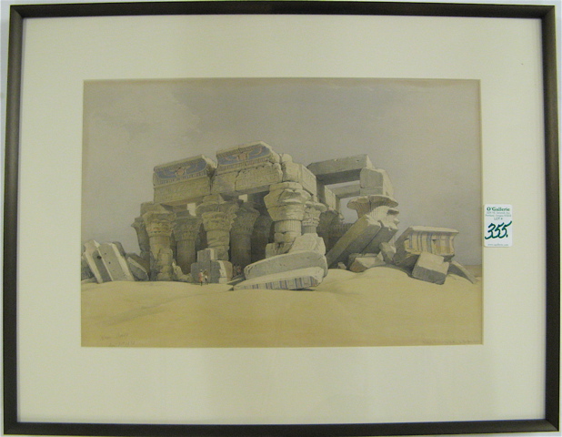 Appraisal: DAVID ROBERTS HAND COLORED LITHOGRAPH Scotland - titled Kom Ombo