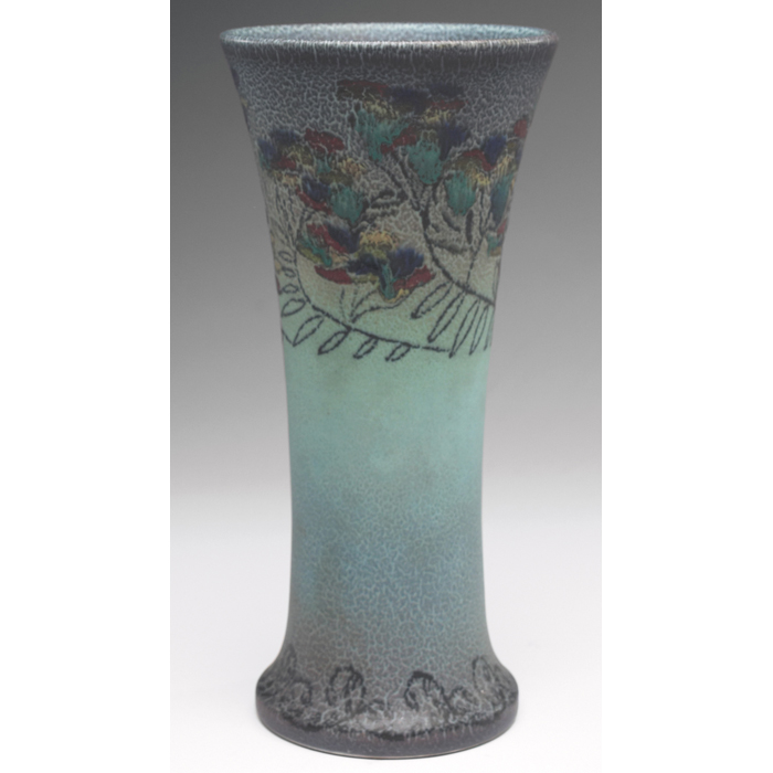 Appraisal: Rookwood vase flaring shape in a green tinted glaze with