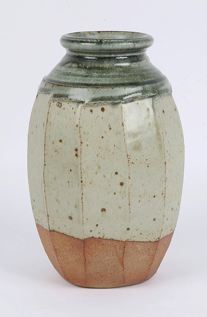 Appraisal: Richard Batterham British b Jarcut sided celadon glaze cm high