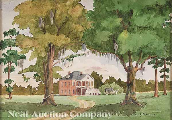 Appraisal: Charles G Blake American Florida b House and Carriage watercolor