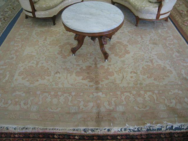 Appraisal: Oushak Handmade Room Size Rug soft beige colors floral designs