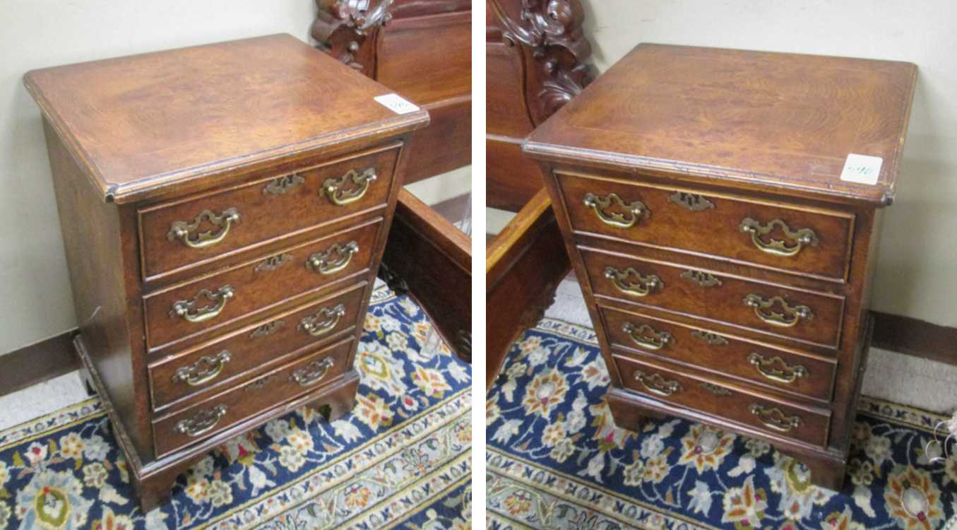 Appraisal: A PAIR OF GEORGIAN STYLE BEDSIDE CHESTS English th century