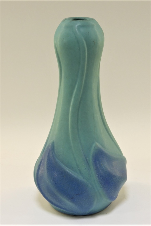 Appraisal: VAN BRIGGLE POTTERY FLORIFORM TURQUOISE GLAZE VASE Colorado Early th