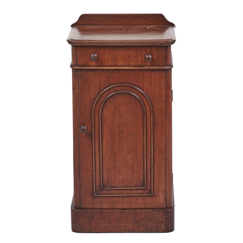 Appraisal: A Victorian mahogany pot cupboard with drawer and arch moulding