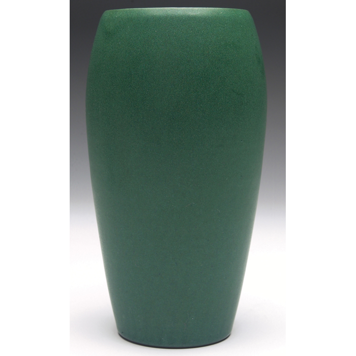 Appraisal: Marblehead vase tapered shape covered in a green matt glaze