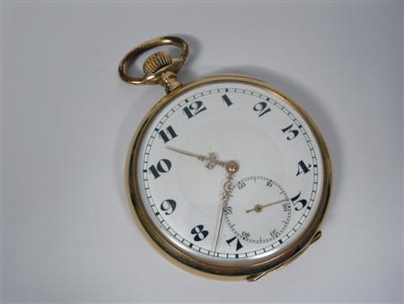 Appraisal: An open faced pocket watch the white enamel dial with