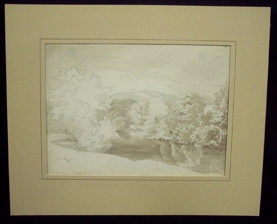 Appraisal: School of Thomas GirtinLandscape Bolton Yorkshireinscribedpencil and wash cm x