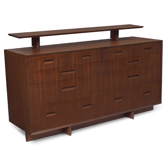 Appraisal: Frank Lloyd Wright chest of drawers manufactured by Heritage Henredon