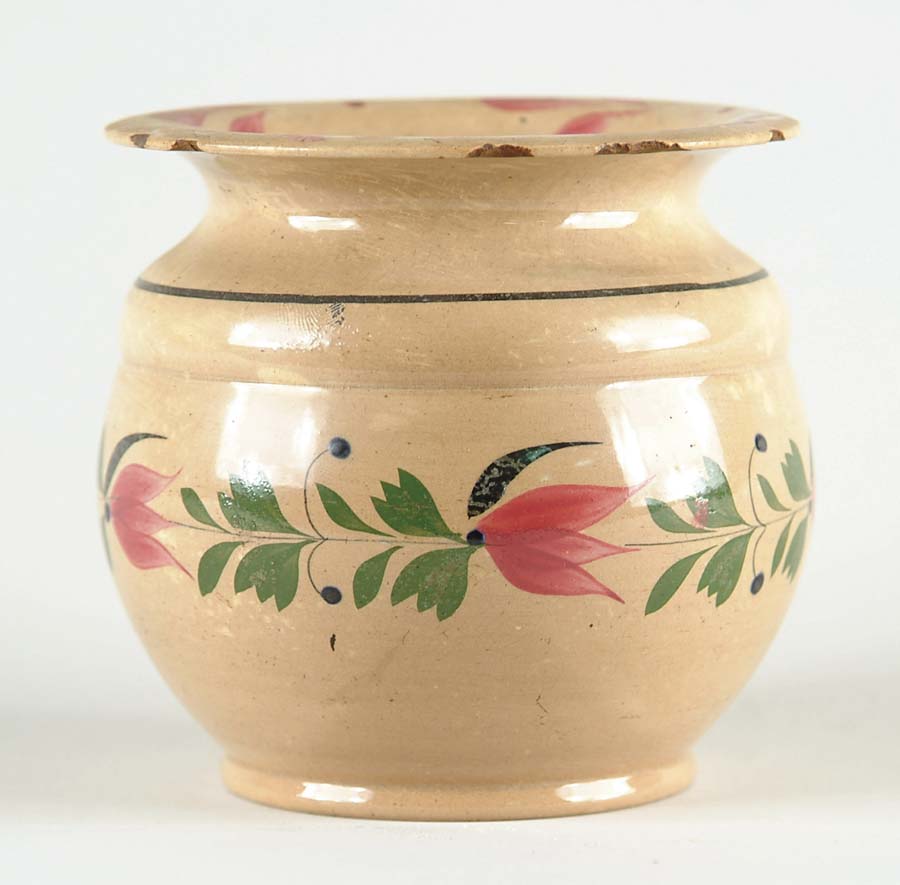 Appraisal: DECORATED SOFT PASTE SUGAR BOWL Ball shaped with mid-section having