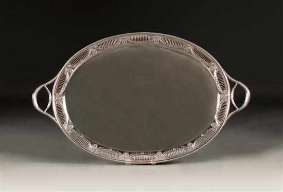 Appraisal: English Adam style sterling silver tea tray with hallmarks of