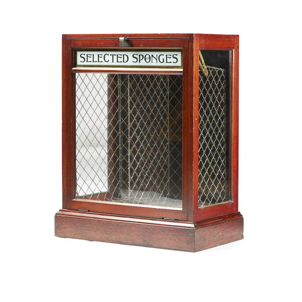 Appraisal: SELECTED SPONGES' SHOP DISPLAY CABINET CIRCA glass and mahogany with