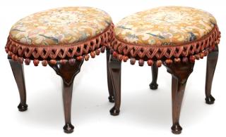 Appraisal: VALENTINE BROTZ QUEEN ANNE INFLUENCED BENCHES PAIR VALENTINE BROTZ QUEEN