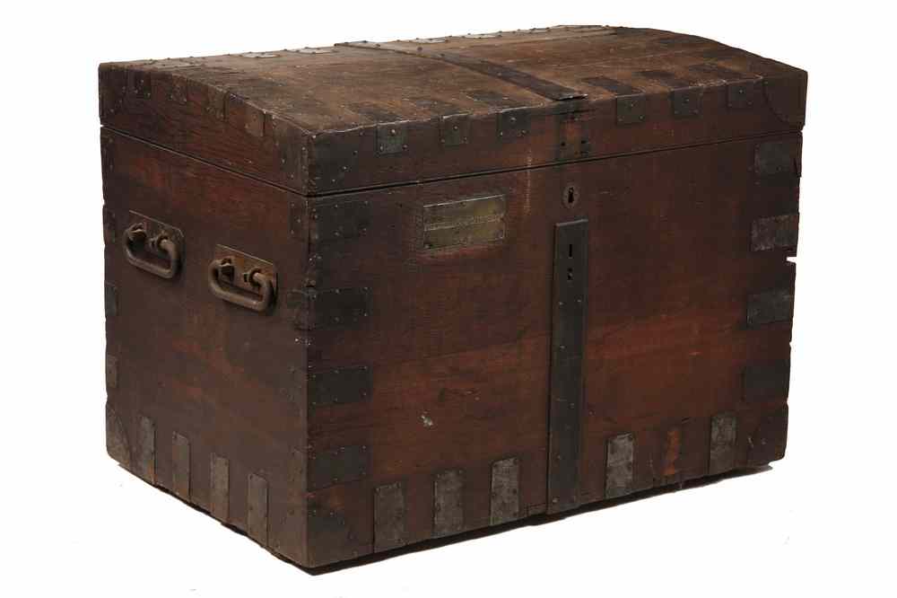 Appraisal: ENGLISH SILVER CHEST - Mid th c British Iron Bound