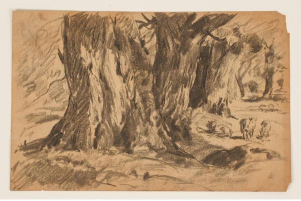 Appraisal: William Forsyth American - four charcoal sketches on paper including