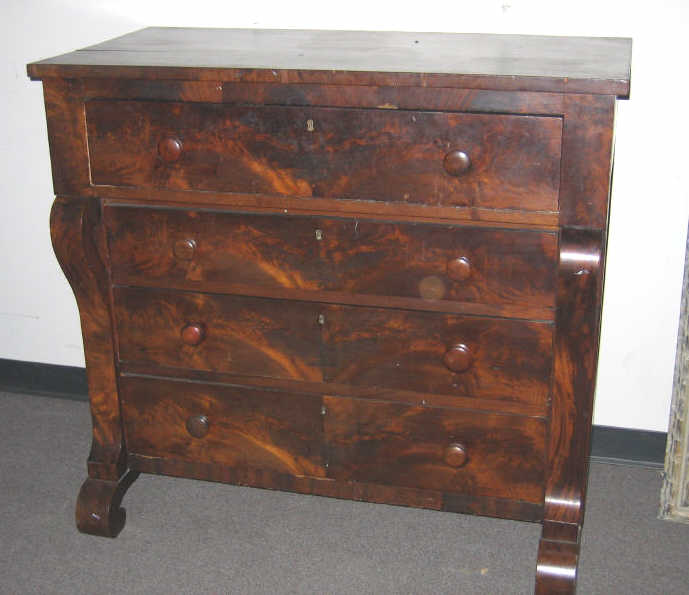 Appraisal: AMERICAN CLASSICAL REVIVAL MAHOGANY CHEST Rectangular top over a thick