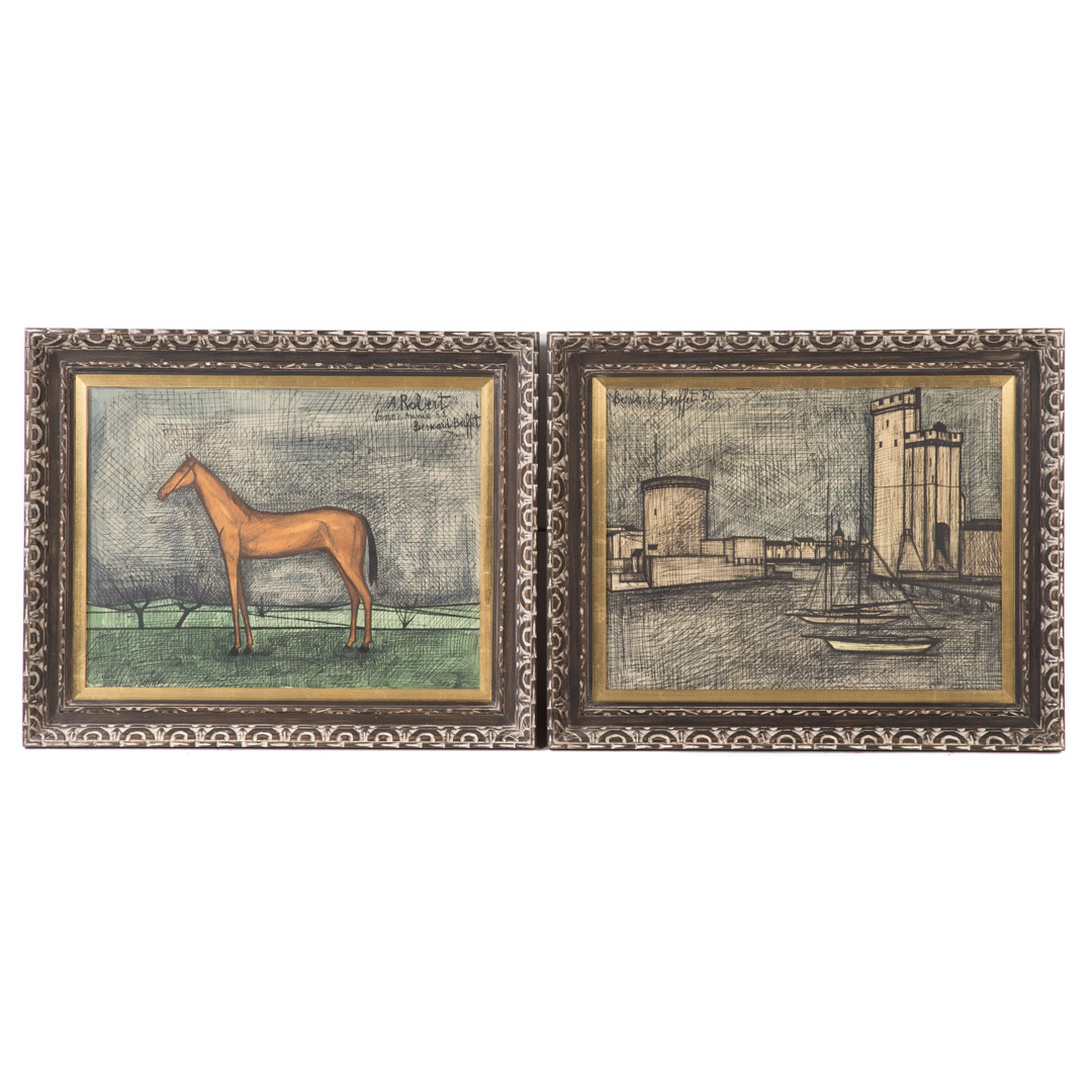 Appraisal: Bernard Buffet Two framed lithographs French - A Robert inscribed