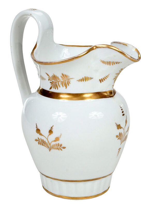 Appraisal: Tucker Factory Gilt Decorated Porcelain Pitcher attributed to William Ellis