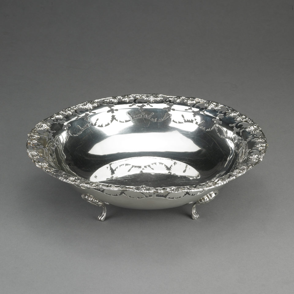 Appraisal: South American Silver Pierced Bowl th century in diameter cm