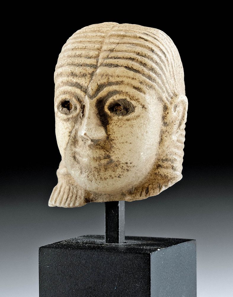 Appraisal: Fine Mesopotamian Alabaster Head - Female Worshipper Ancient Near East