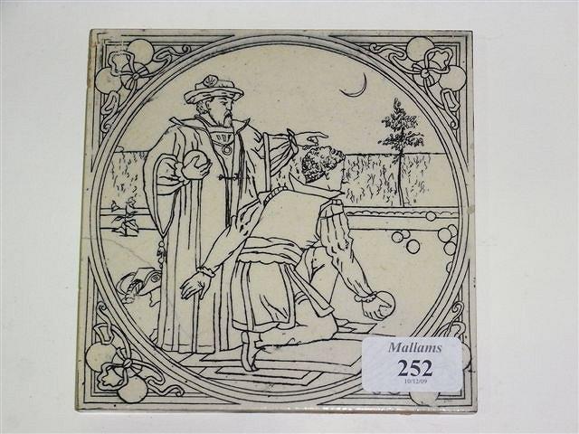 Appraisal: THREE MINTON TILES depicting different sports such as cricket and