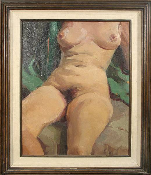 Appraisal: George Brandriff American - Seated Nude c inscribed and signed