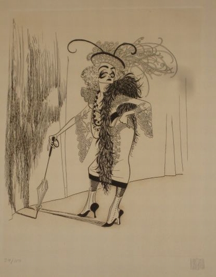 Appraisal: AL HIRSCHFELD Bette Davis as Sadie Thompson Etching x mm