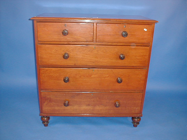 Appraisal: A Victorian mahogany chest of two short and three long