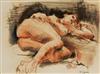 Appraisal: Moses Soyer American - Reclining Nudes Three Works The first