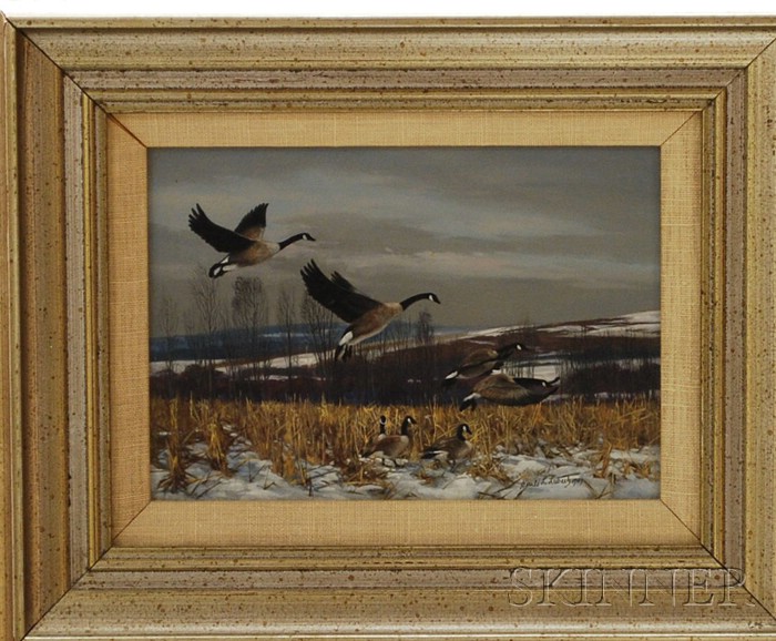 Appraisal: Gerald Lubeck American b Flying Geese Signed and dated Gerald