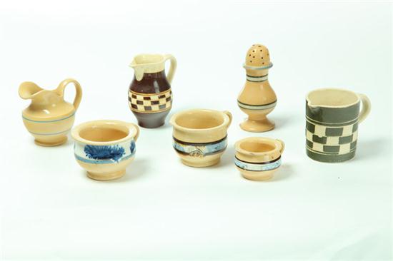 Appraisal: SEVEN PIECES OF MOCHA AND YELLOWWARE American and English th