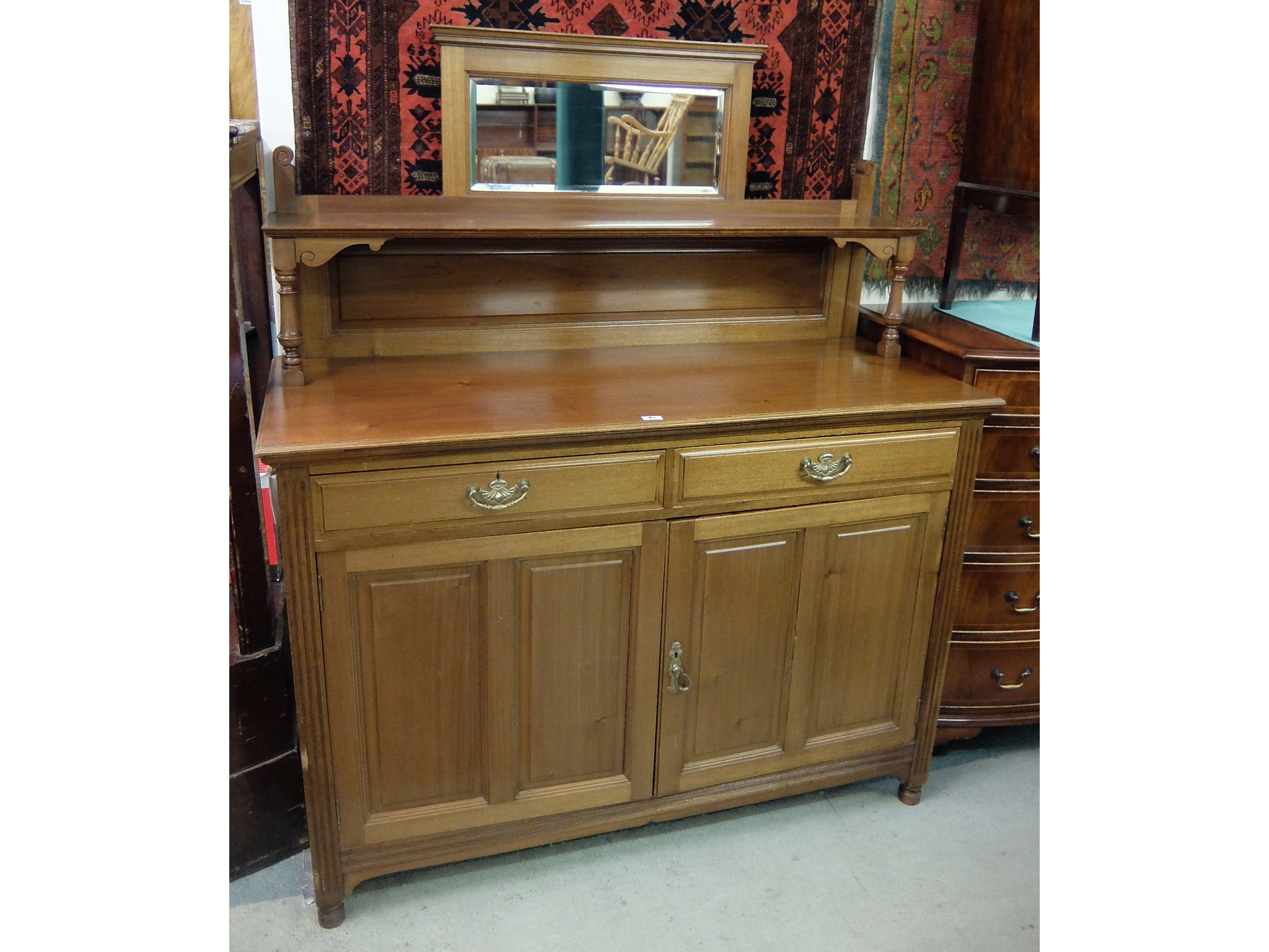 Appraisal: Mahogany mirror back sideboard