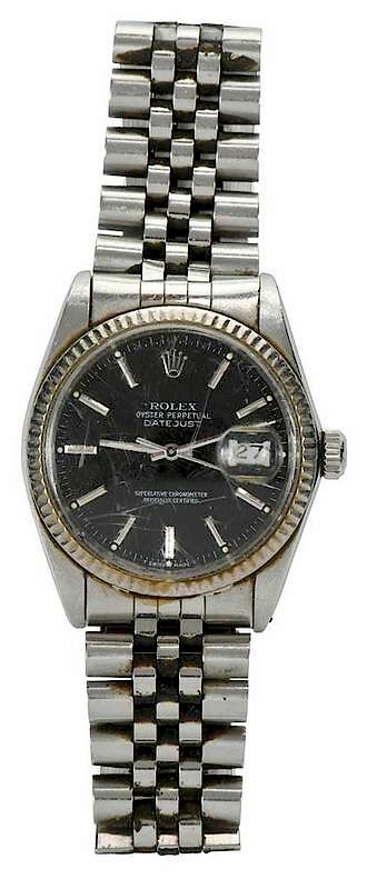 Appraisal: Rolex Stainless Steel Watch Datejust mm dial date window clasp