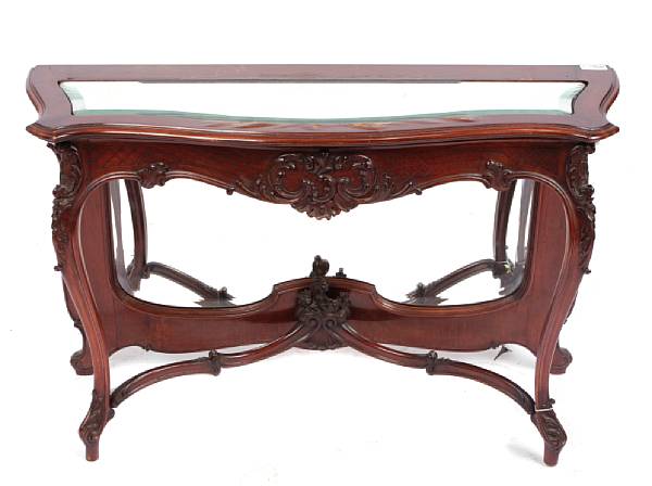 Appraisal: A mahogany console table height in width in depth in