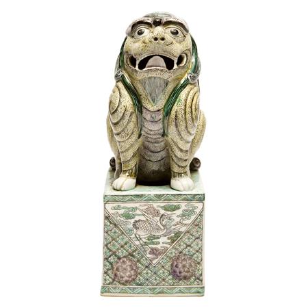 Appraisal: Chinese Famille Verte Glazed Porcelain Foo Lion Estimate -